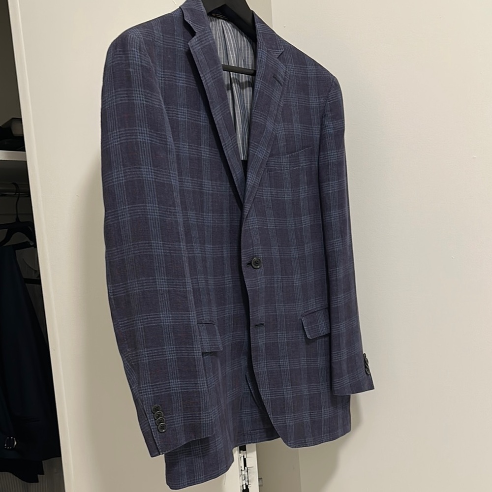 Hart Schaffner Marx Blue Sport Coat with Classic Notch Lapel